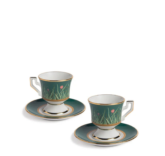 Espresso Cup & Saucer Set of 2.  Libellula