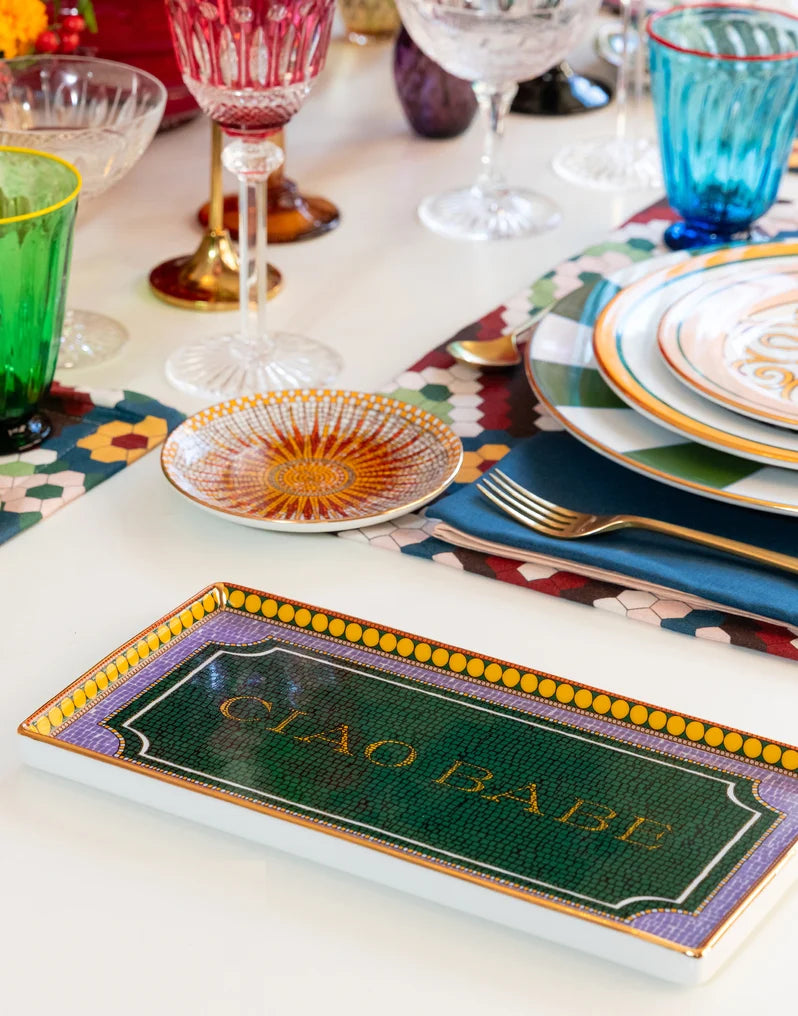 Tray Ciao Babe in Porcelain