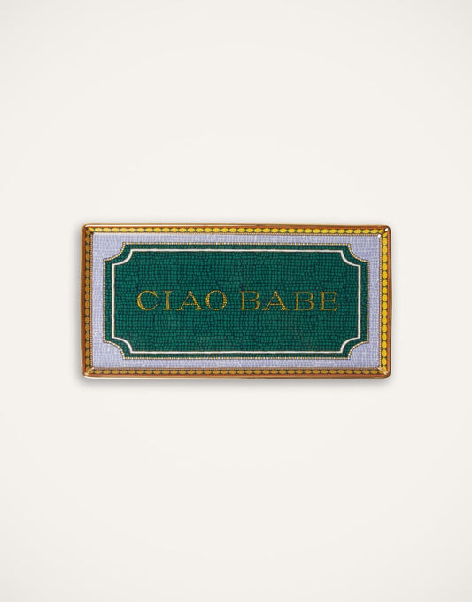 Tray Ciao Babe in Porcelain
