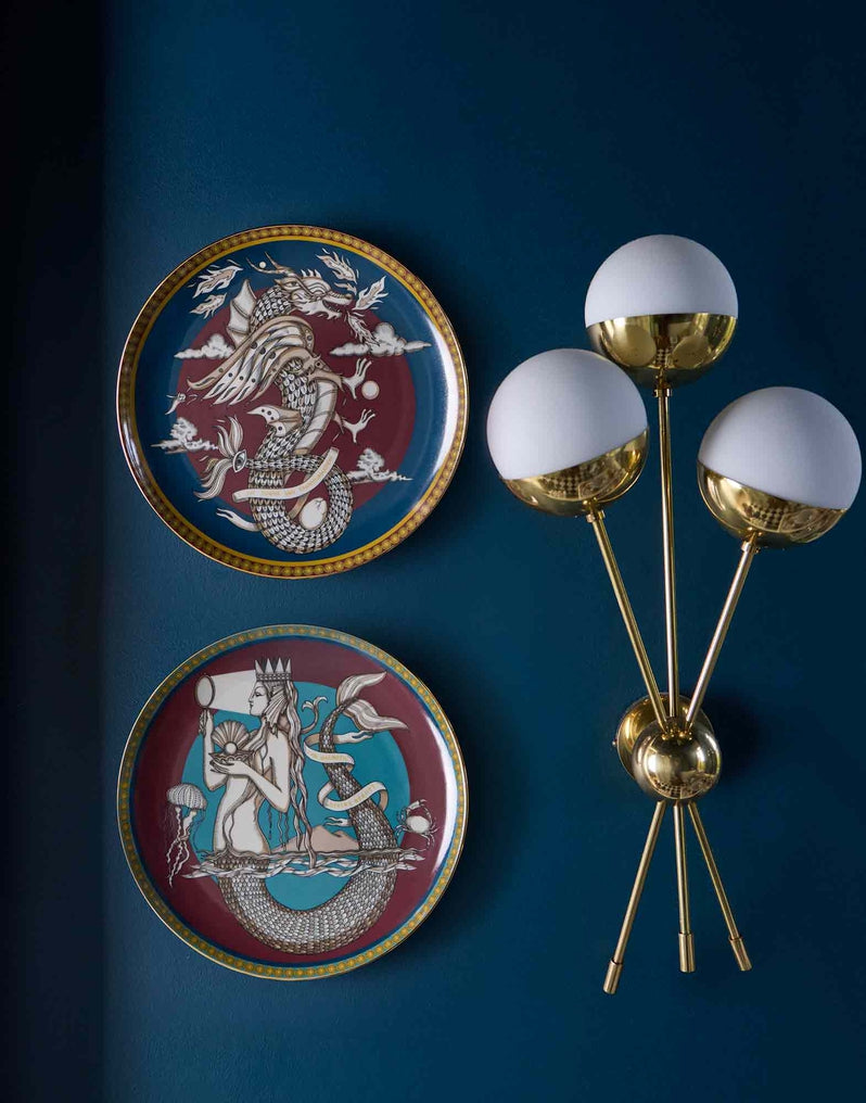 The Dragon Midnight Blue in Porcelain - Decorative Plate