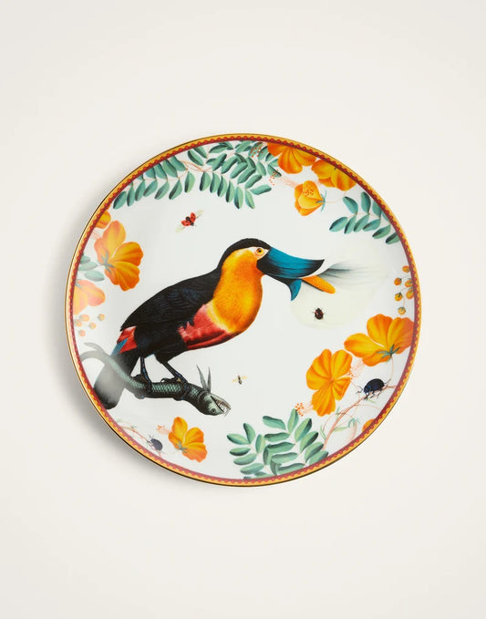 Decorative Plate Floroucan Ivory in Porcelain