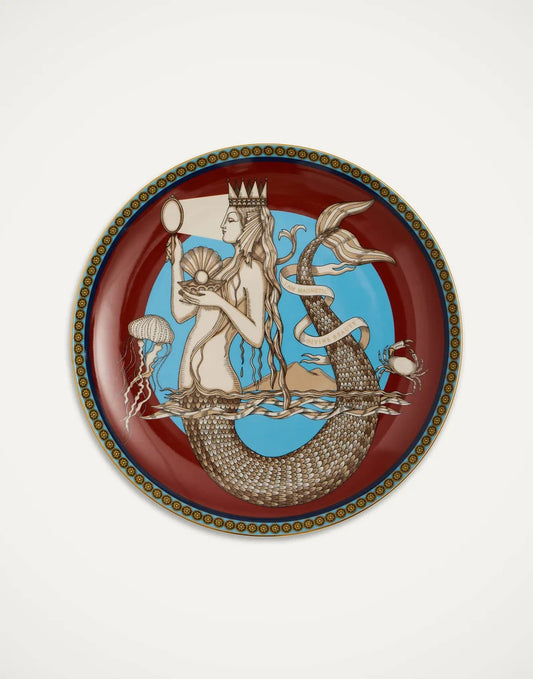 The Mermaid Bordeaux in Porcelain - Decorative Plate
