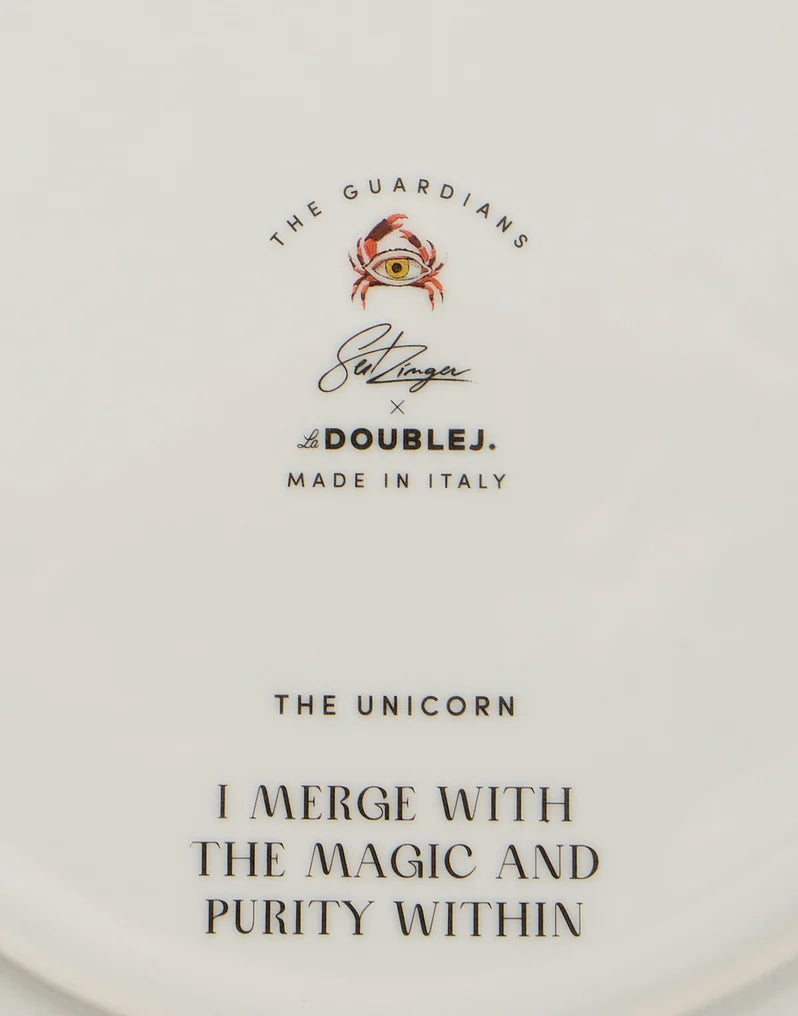 The Unicorn Light Green in Porcelain - Decorative Plate