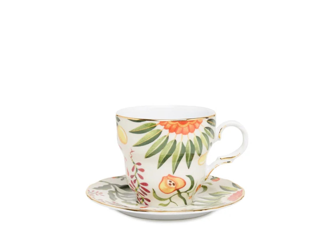 Big Mama Cup & Saucer.Eden in Porcelain. Set of 2