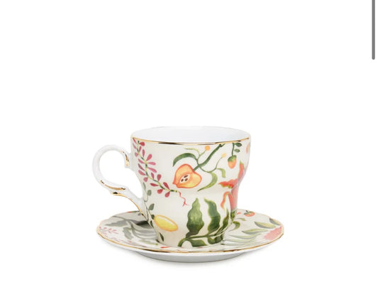 Big Mama Cup & Saucer.Eden in Porcelain. Set of 2