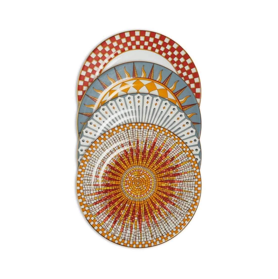 Dessert Plates Set Of 4 Solar Multicolor in Porcelain