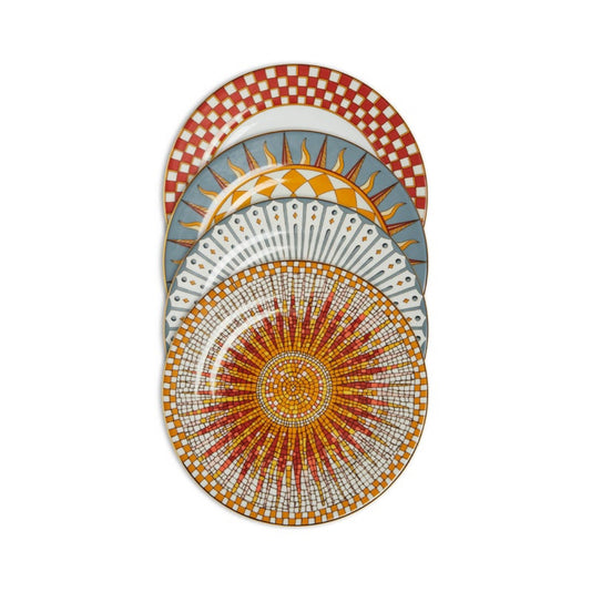 Dessert Plates Set Of 4 Solar Multicolor in Porcelain
