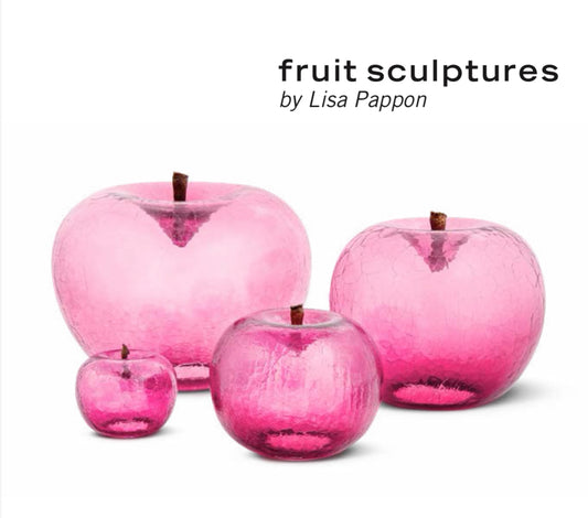 Crackled glass apple Ruby large