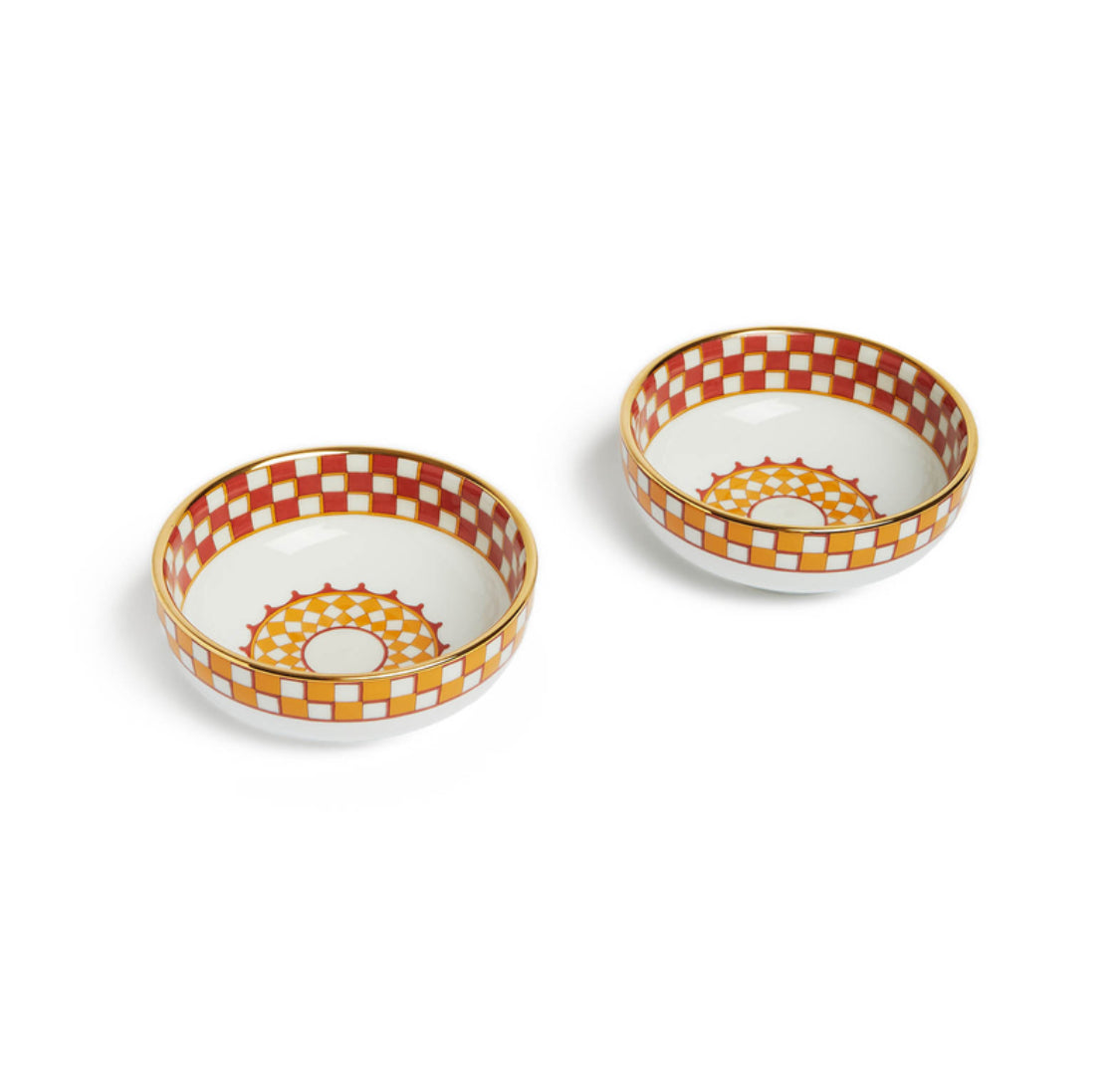 Snack Bowl Set Of 2. Apollo Brick in Porcelain