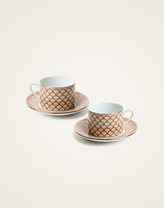 Impero Tea Cup Set Of 2 Odysseus Dusty Pink in Porcelain