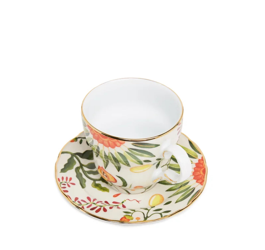 Big Mama Cup & Saucer.Eden in Porcelain. Set of 2