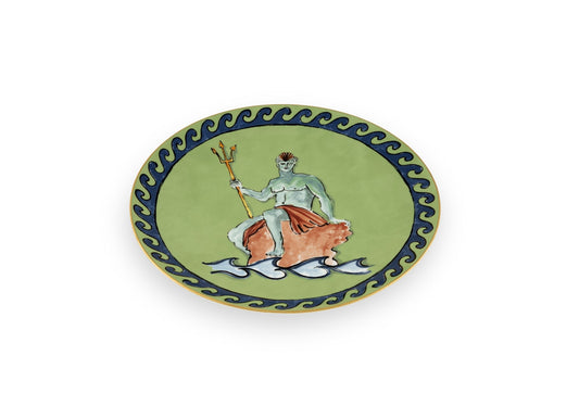 CENTERPIECE AND CHARGER PLATE - MOSS GREEN