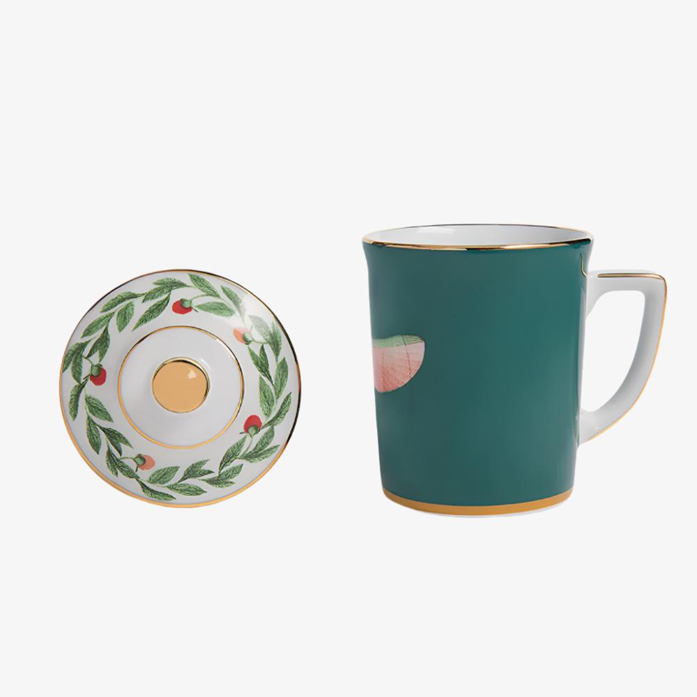 Hand-painted lid mug