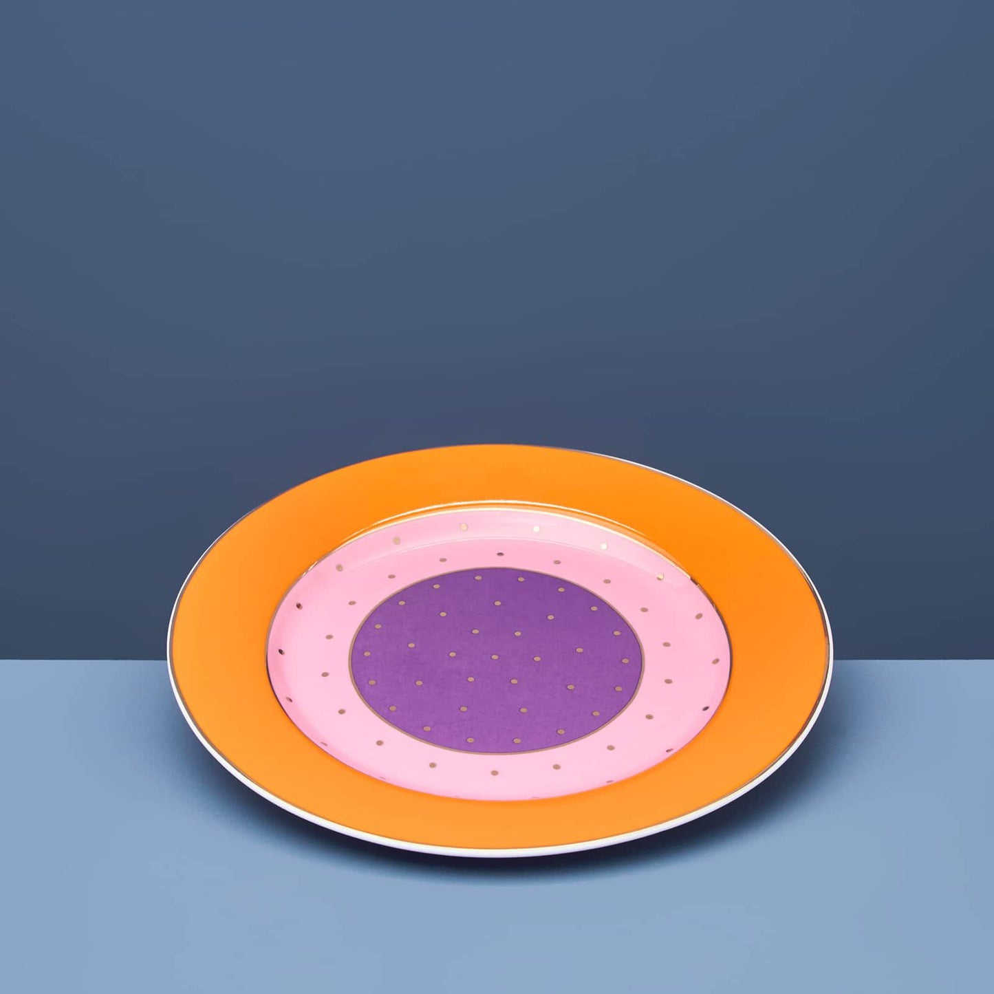 Set of 4 Fancy Colors dessert plates