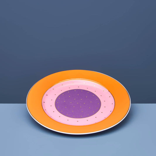 Set of 4 Fancy Colors dessert plates
