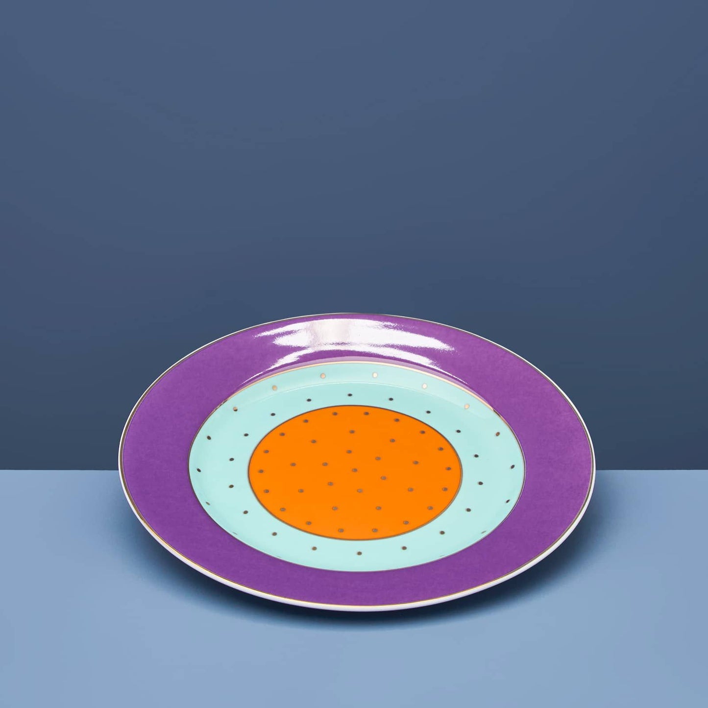 Set of 4 Fancy Colors dessert plates
