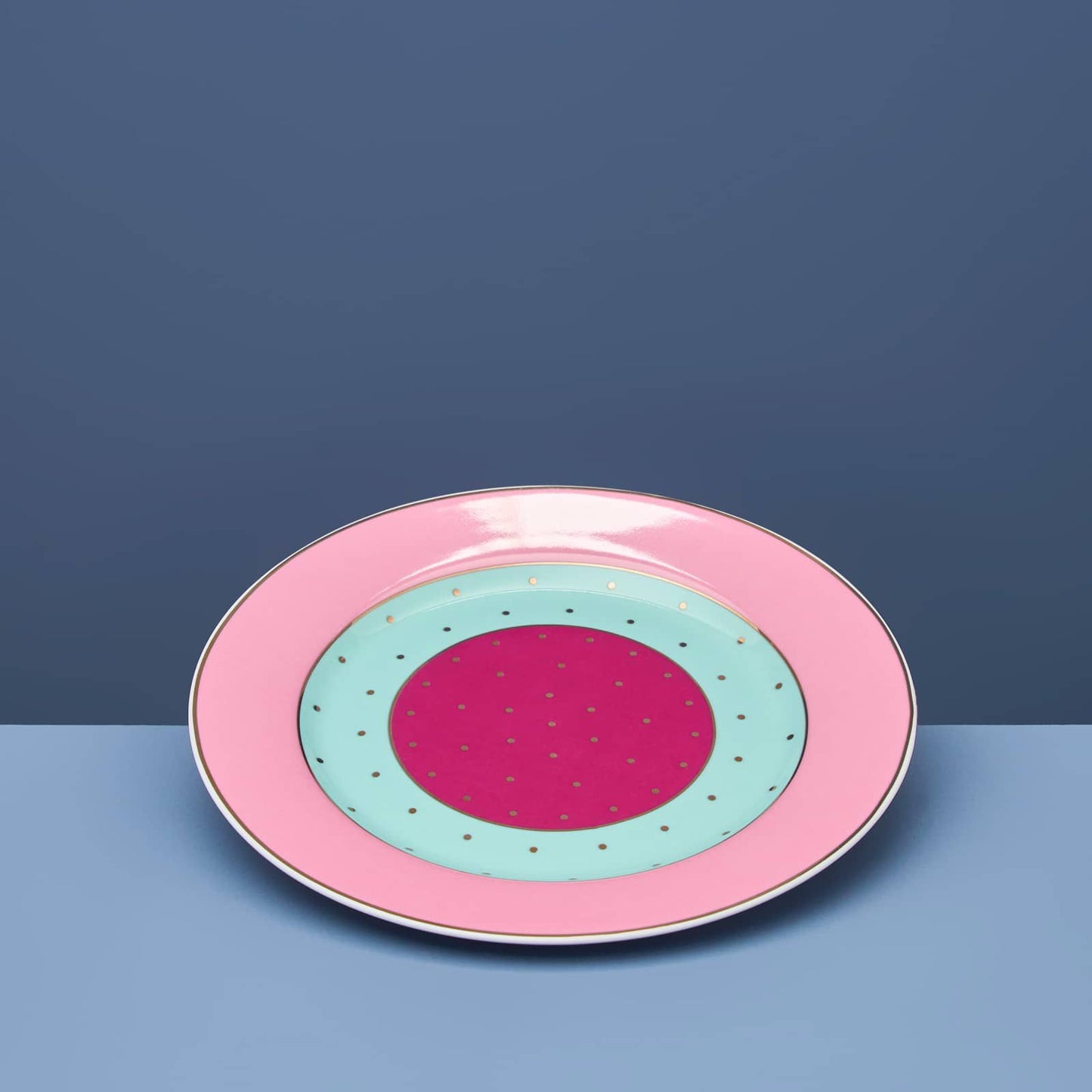 Set of 4 Fancy Colors dessert plates