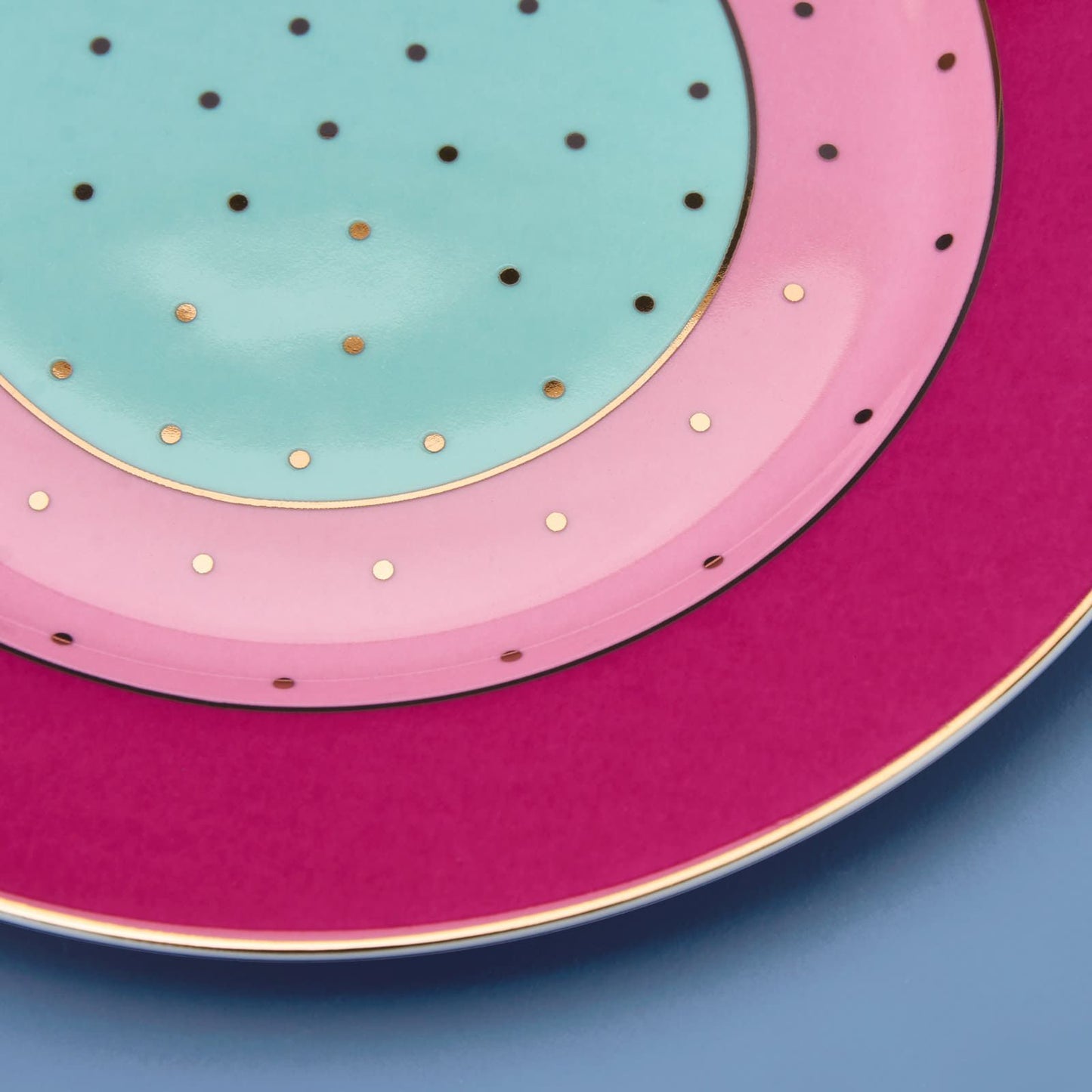 Set of 4 Fancy Colors dessert plates