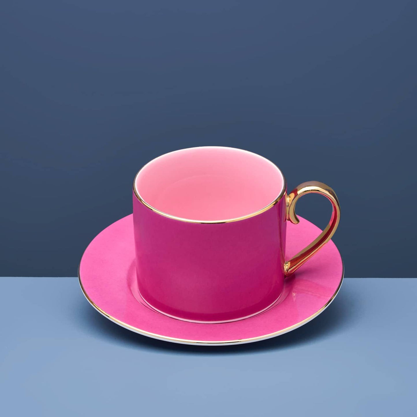 Set of 4 Fancy Colors cup with saucer
