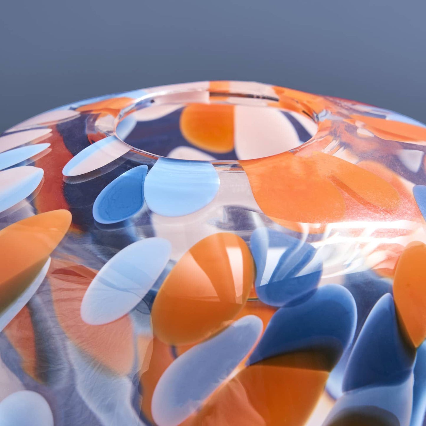 Vase Lilly Dots, blue-orange