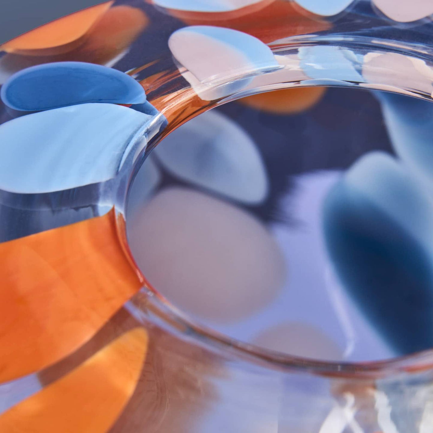 Vase Lilly Dots, blue-orange