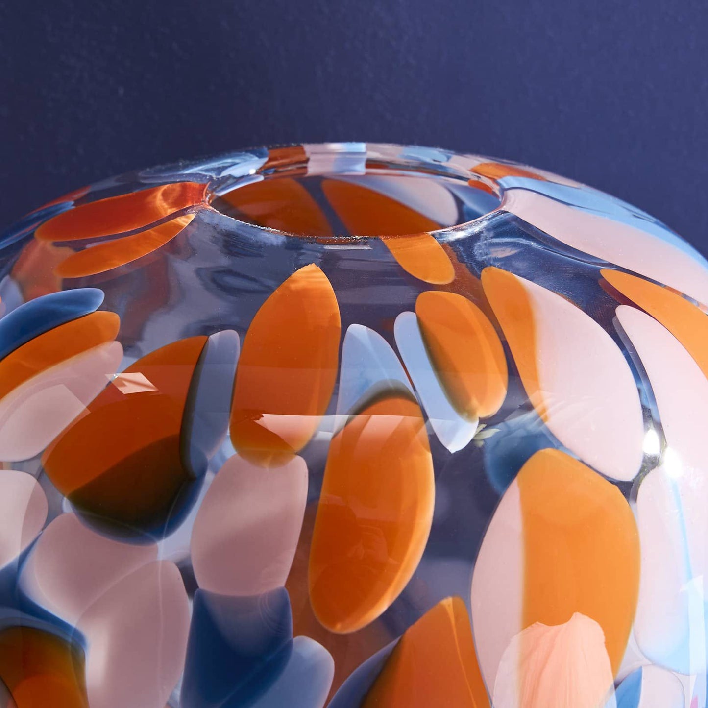 Vase Lilly Dots, blue-orange