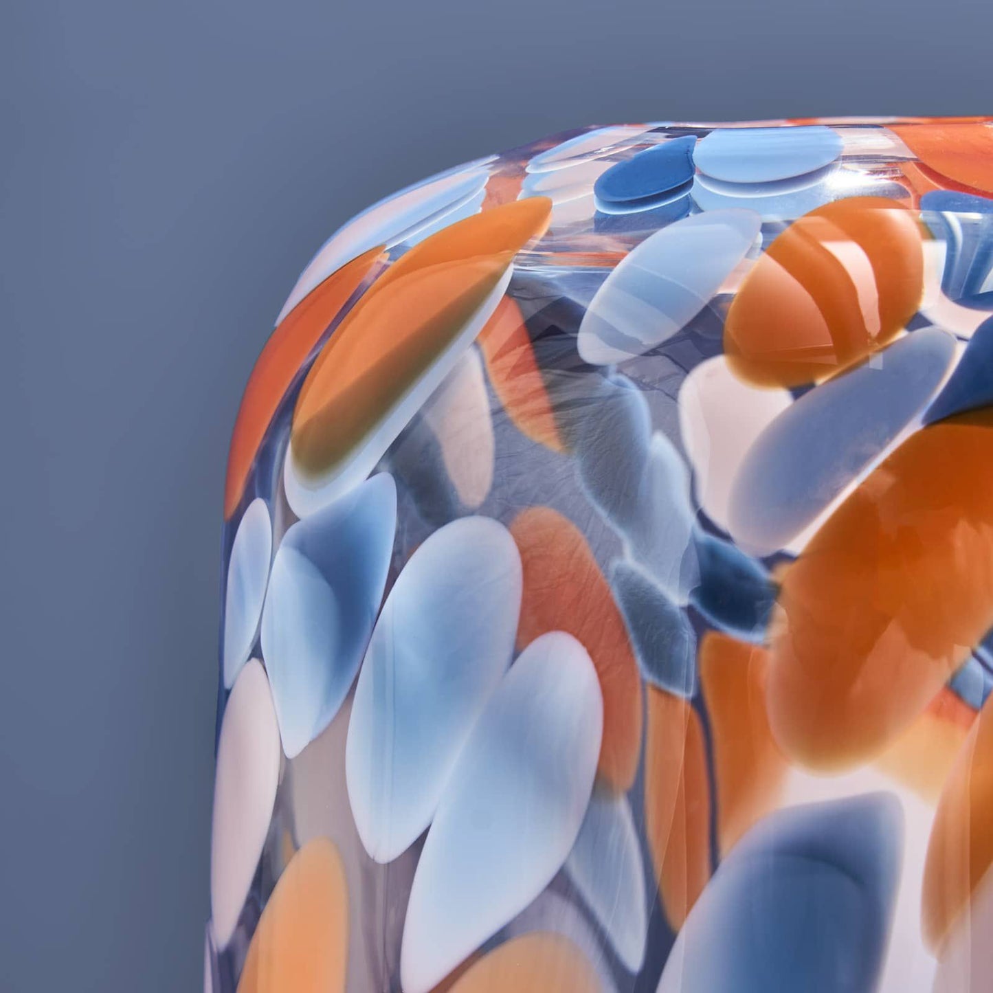 Vase Lilly Dots, blue-orange