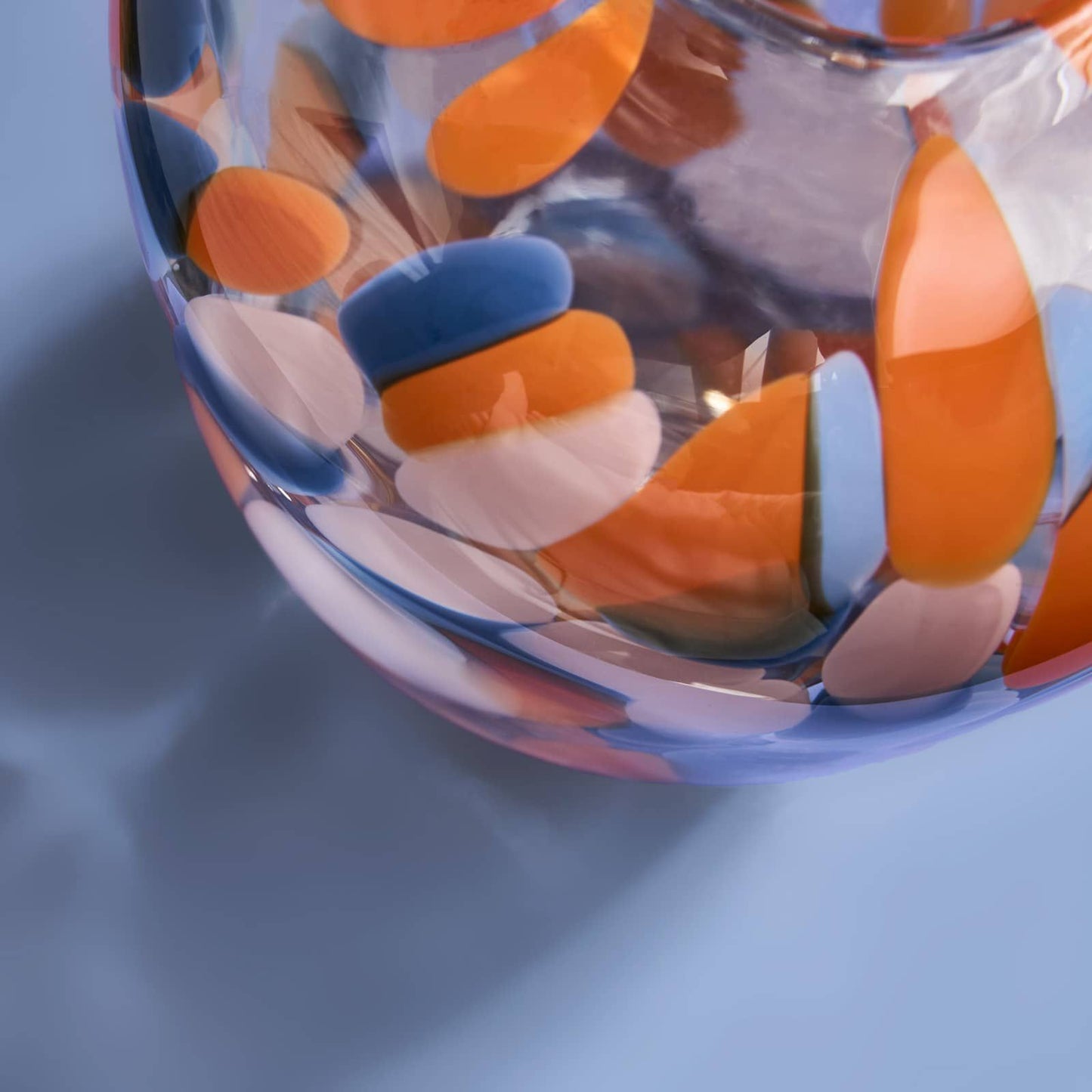 Vase Lilly Dots, blue-orange