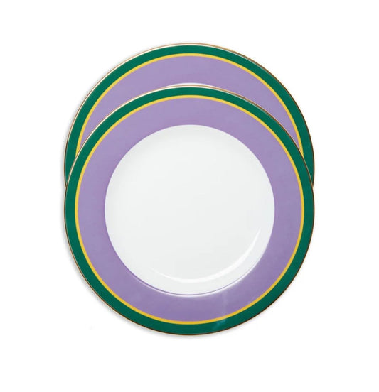 Rainbow Viola in Porcelain Dinner Plates Set Of 12
