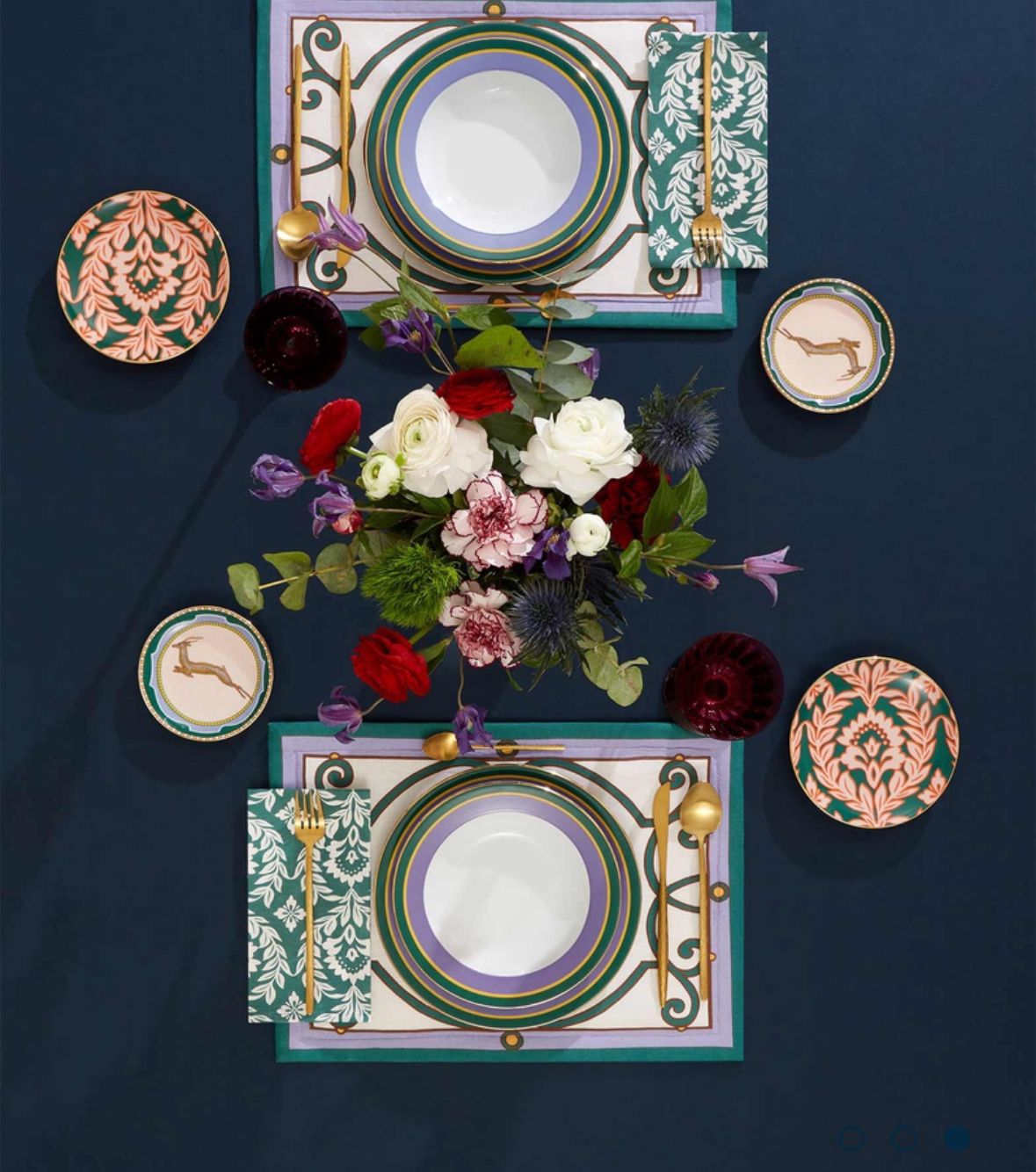 Rainbow Viola in Porcelain Dinner Plates Set Of 12