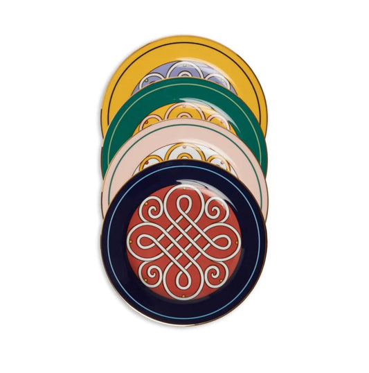 Cortile Mix in Porcelain Dessert Plates Set Of 4
