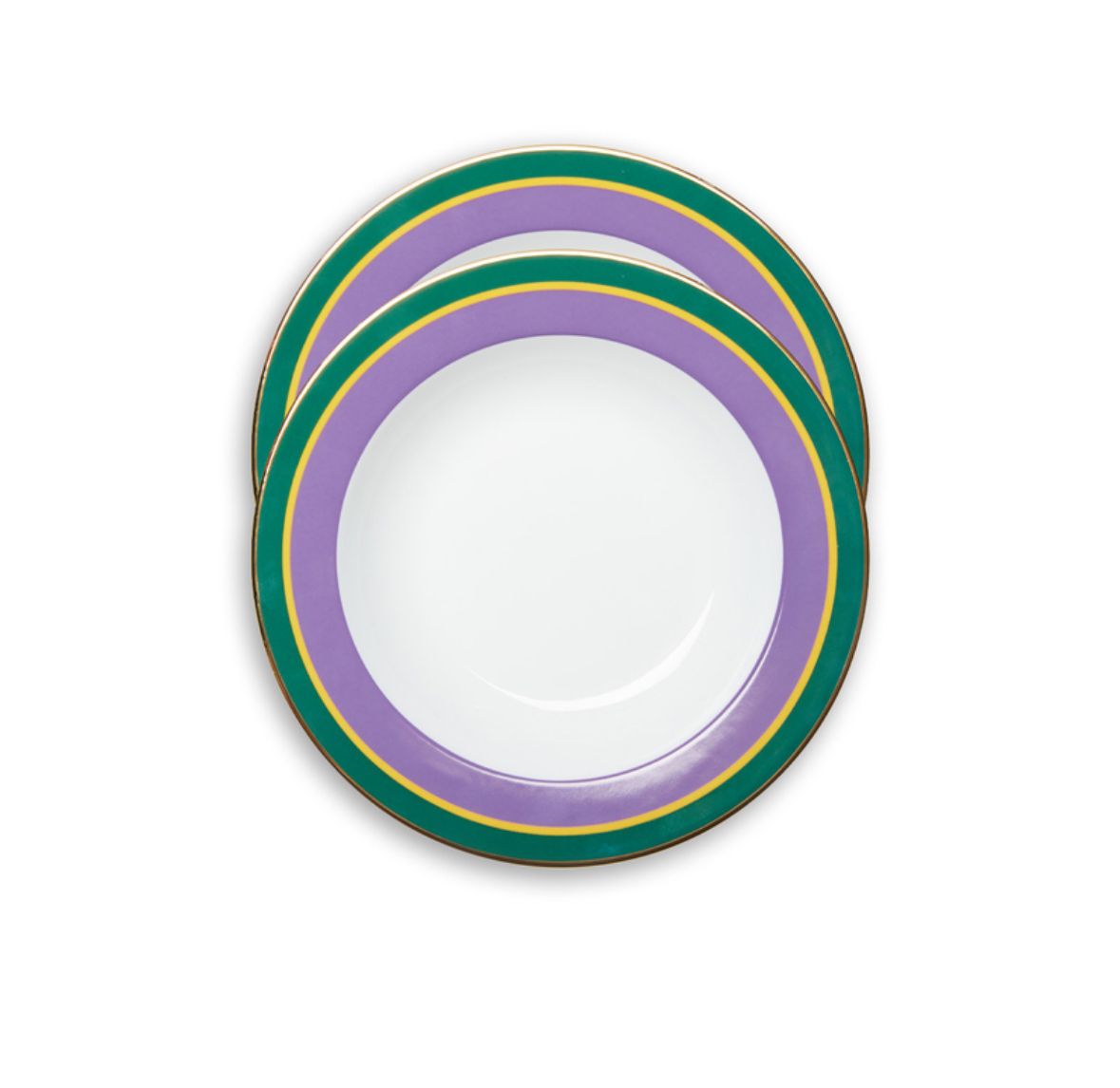 Rainbow Violet in Porcelain Soup Plates Set Of 12