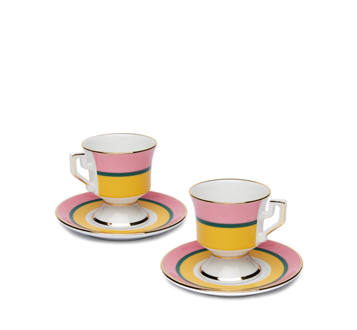 Rainbow Giallo in Porcelain Espresso Cup & Saucer Set of 2