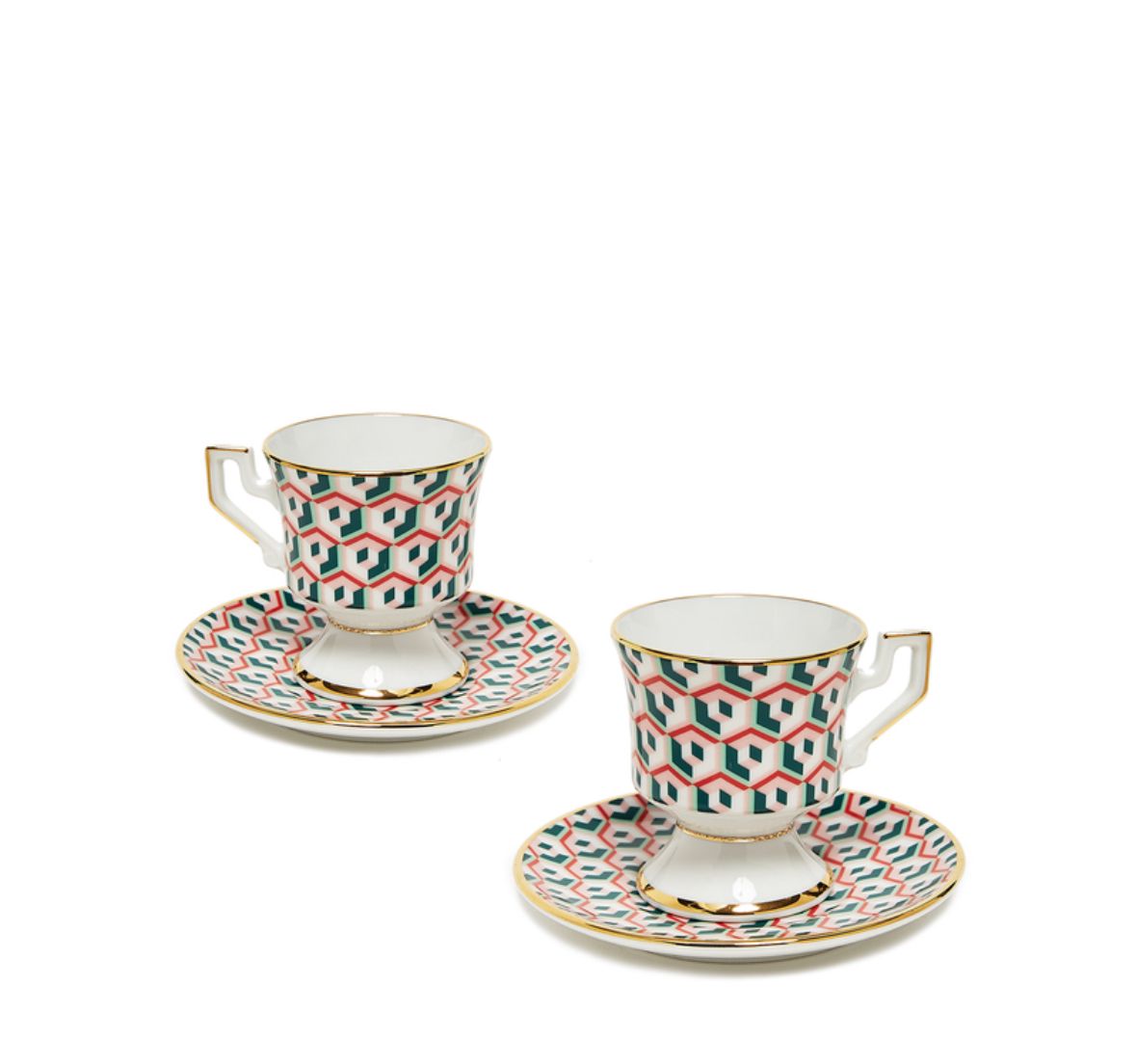 Cubi Lilla in Porcelain Espresso Cup & Saucer Set of 2