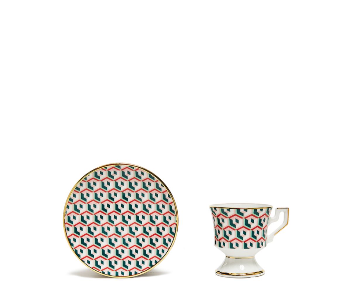 Cubi Lilla in Porcelain Espresso Cup & Saucer Set of 2