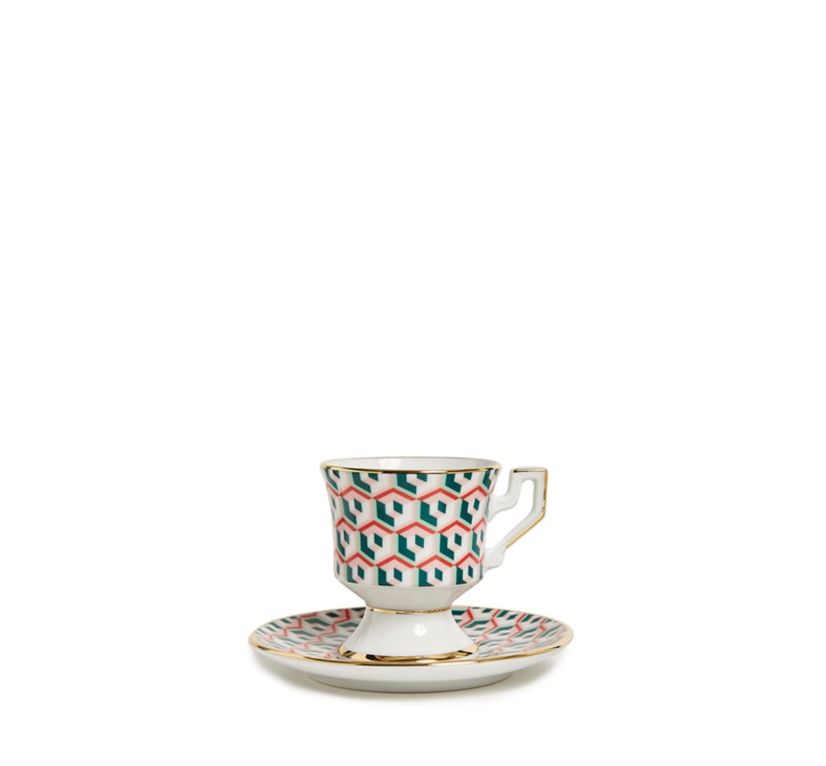 Cubi Lilla in Porcelain Espresso Cup & Saucer Set of 2