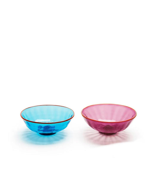 Turchese/Viola in Glass Luxury Nut Bowl Set of 2