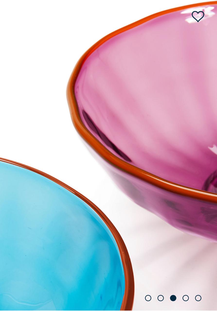 Turchese/Viola in Glass Luxury Nut Bowl Set of 2