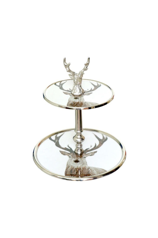 Fancy Nickel Plate Stand with Deer Motif
