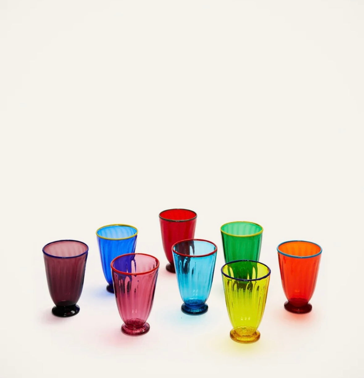 Rainbow Glass Set of 8