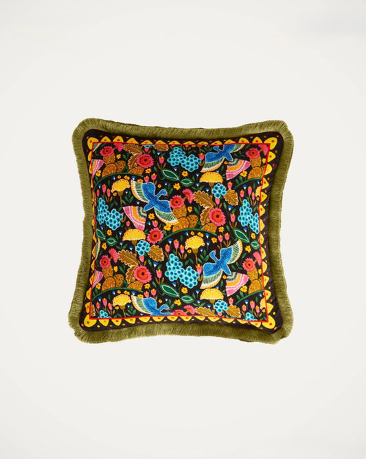 Colombo Black in Cotton Velvet - Velvet Cushion