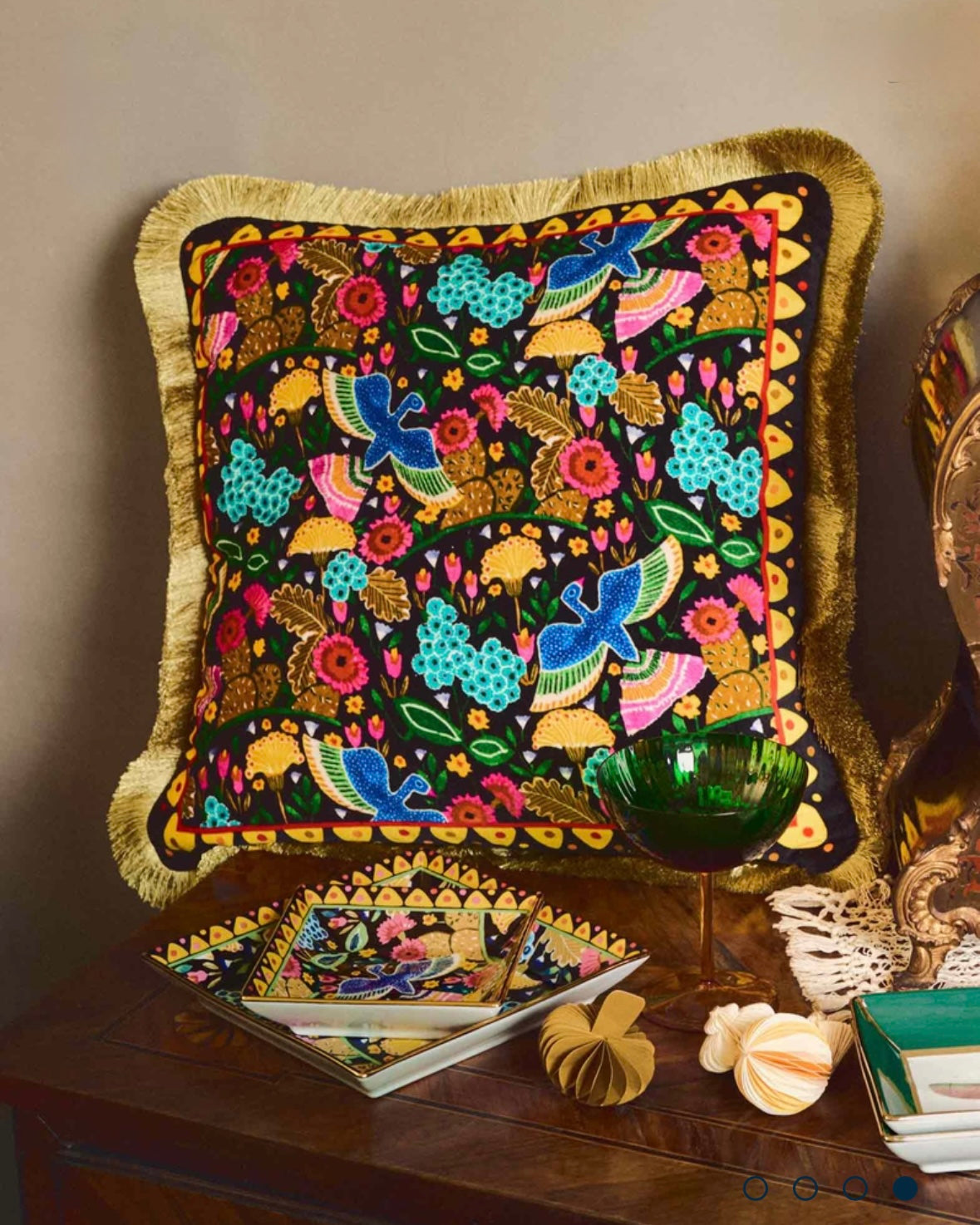 Colombo Black in Cotton Velvet - Velvet Cushion
