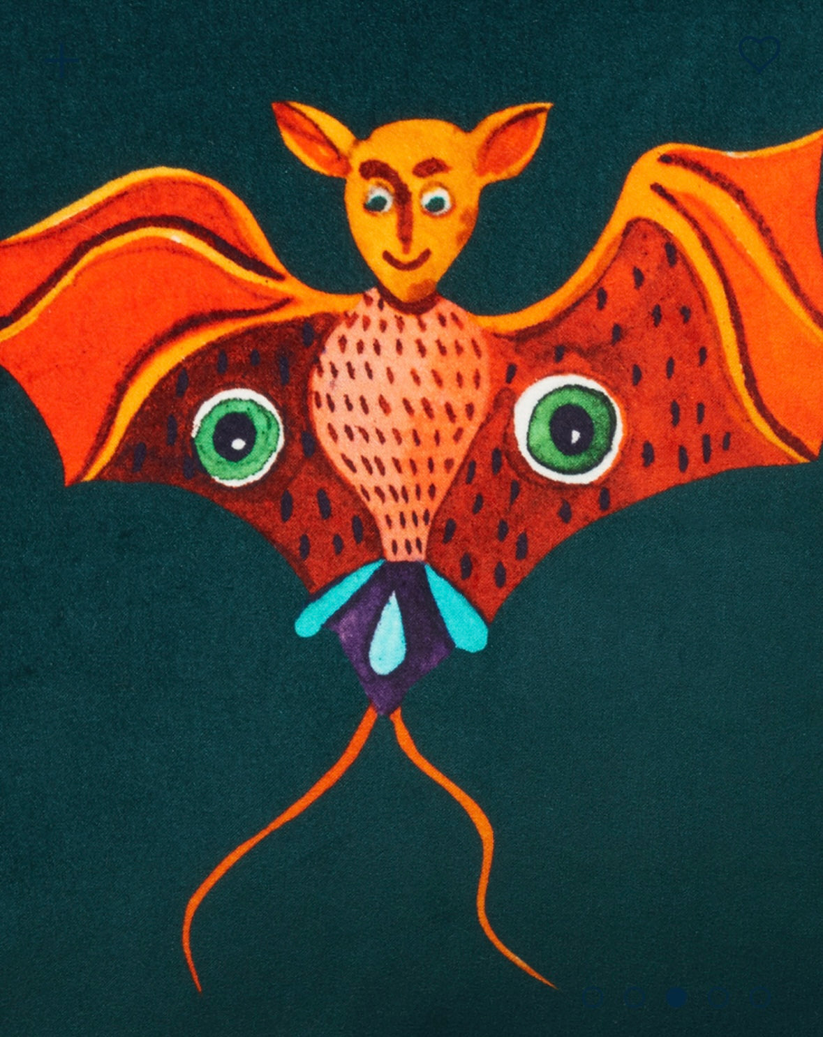 Bat in Cotton Velvet - Velvet Cushion (48X48)