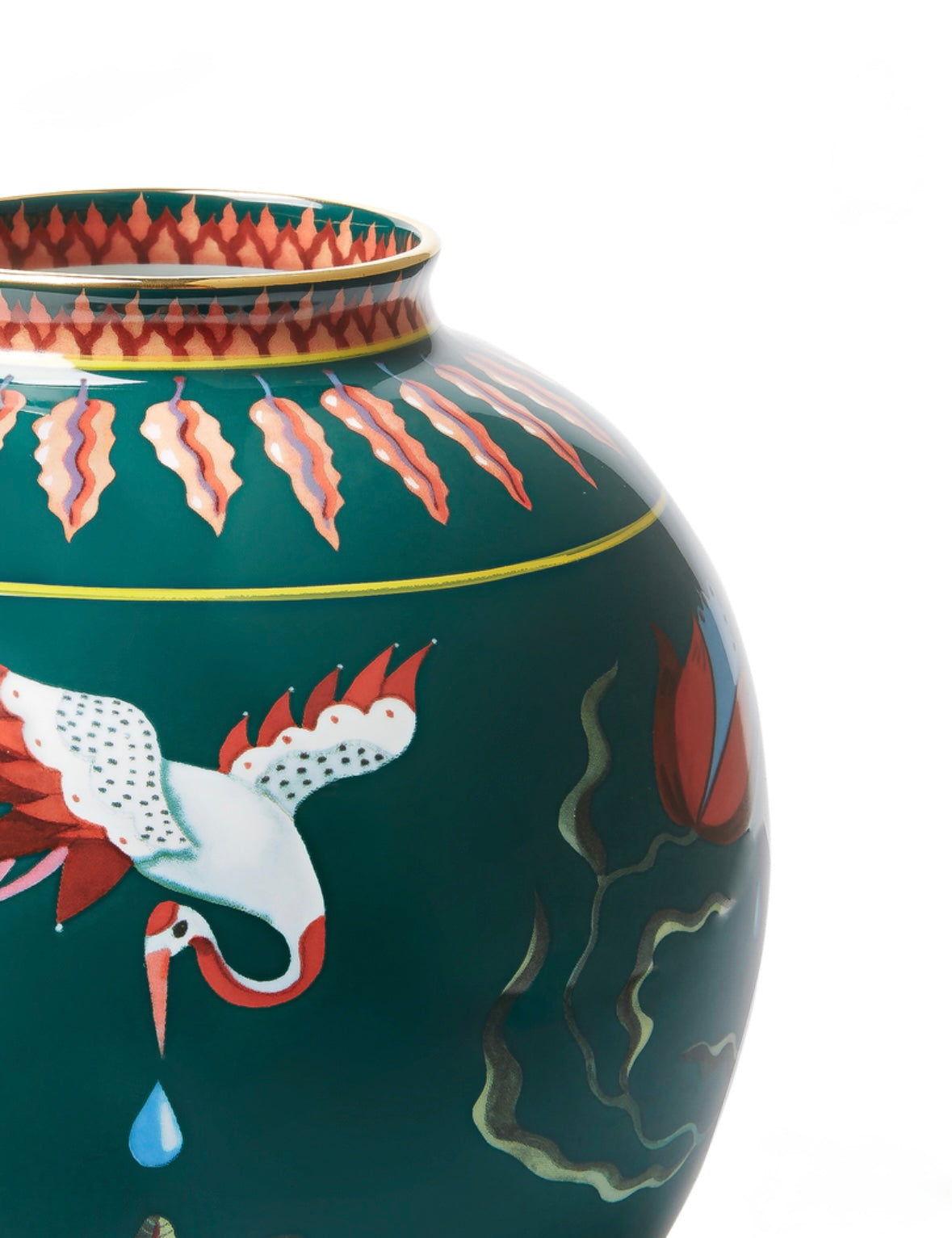 Bubble Vase Spirit Stork in Porcelain