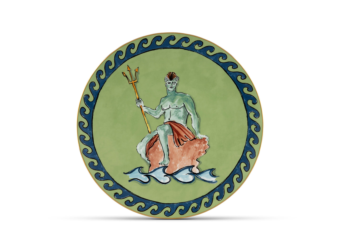 CENTERPIECE AND CHARGER PLATE - MOSS GREEN