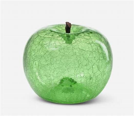 Crackled glass apple Emerald large