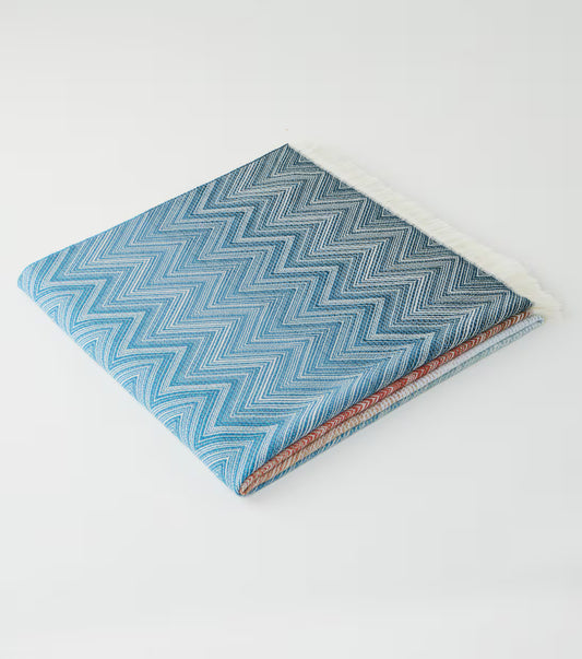 Ciro Zigzag fringed wool throw