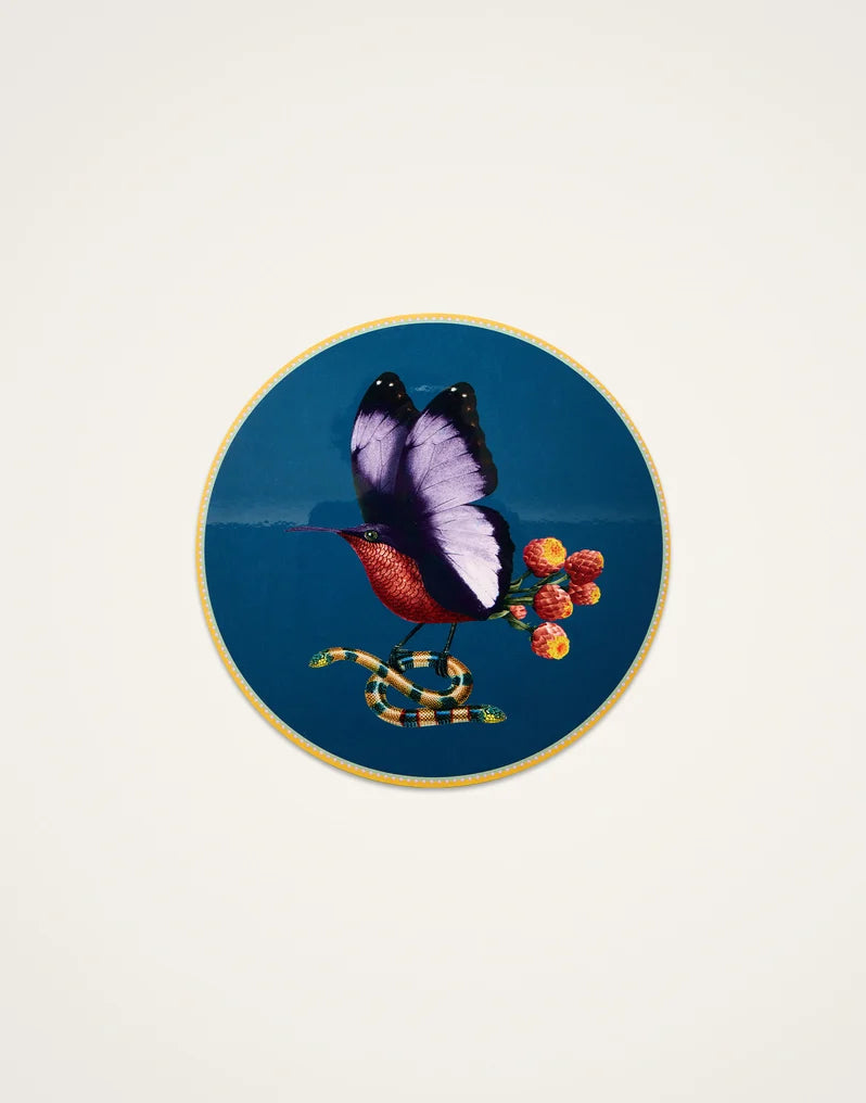 Butterbird Navy in Cork Disk Placemat set of 6