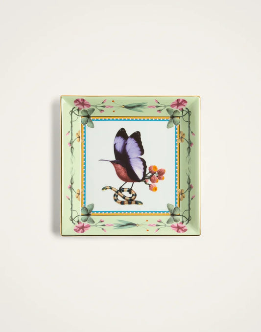 Trinket Tray Butterbird Salvia in Porcelain