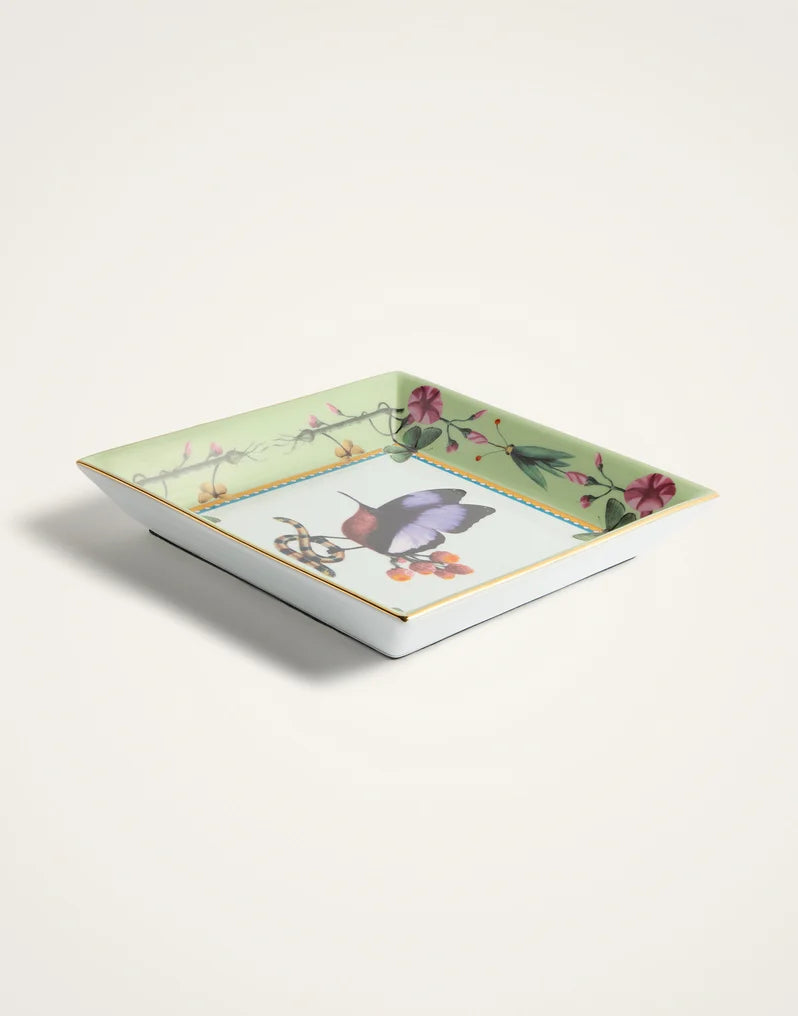 Trinket Tray Butterbird Salvia in Porcelain